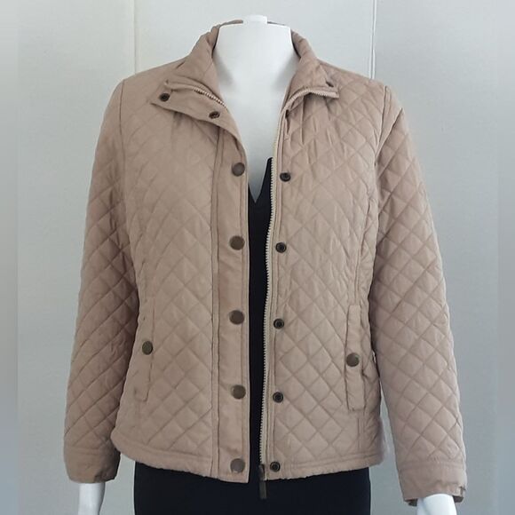 26 International Jackets & Blazers - MISS ASHLEY by 26 International Beige Quilted Puffer Jacket Sz SP